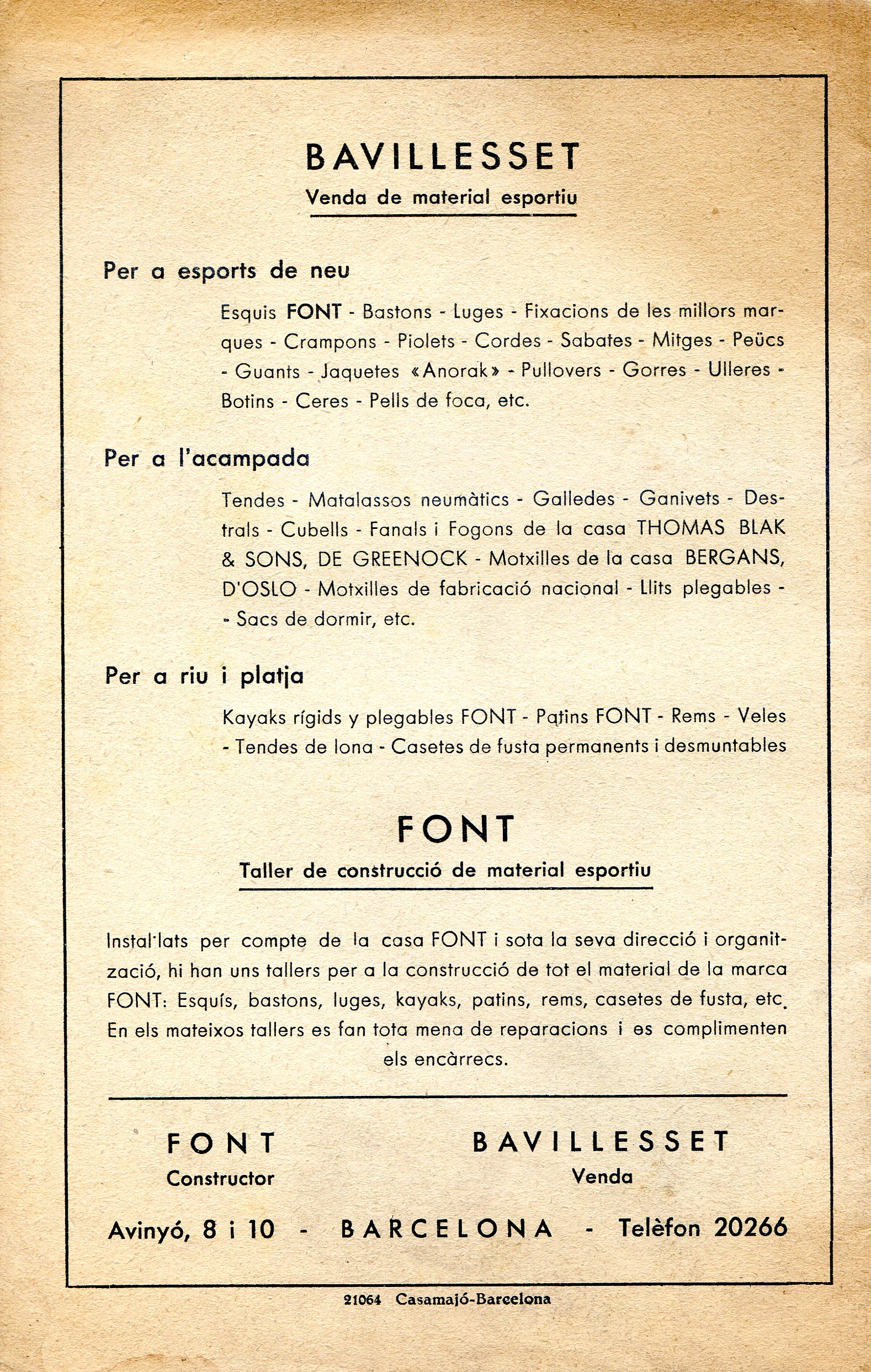 Font construcció d'esquis : Bavillesset venda de material esportiu : hivern 1934-35 - Miniatura 4